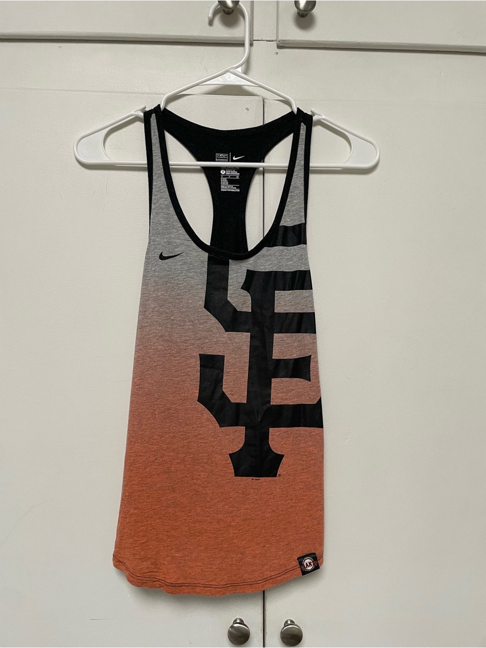 Nike Orange to Gray Gradient Racerback Tank with Black Logo